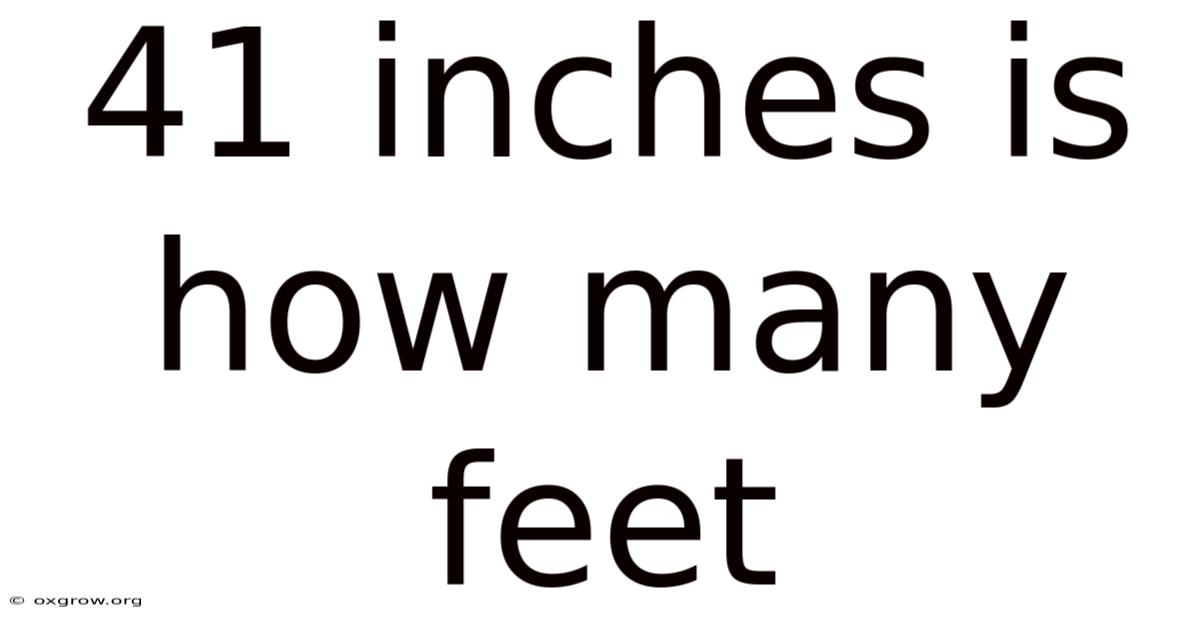 41 Inches Is How Many Feet