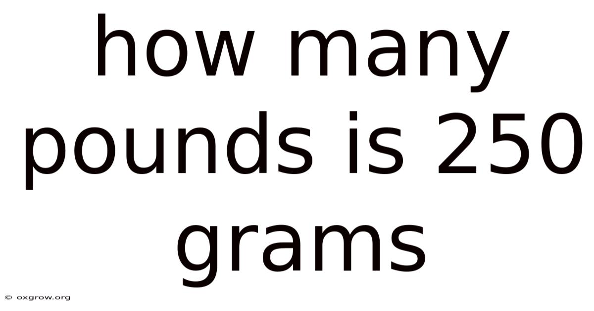 How Many Pounds Is 250 Grams
