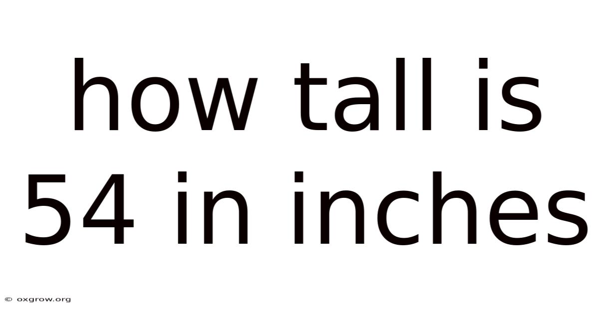 How Tall Is 54 In Inches